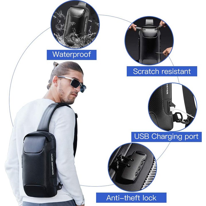 Túi đeo chéo thời trang Carbon Bange Fiber Sling Bag