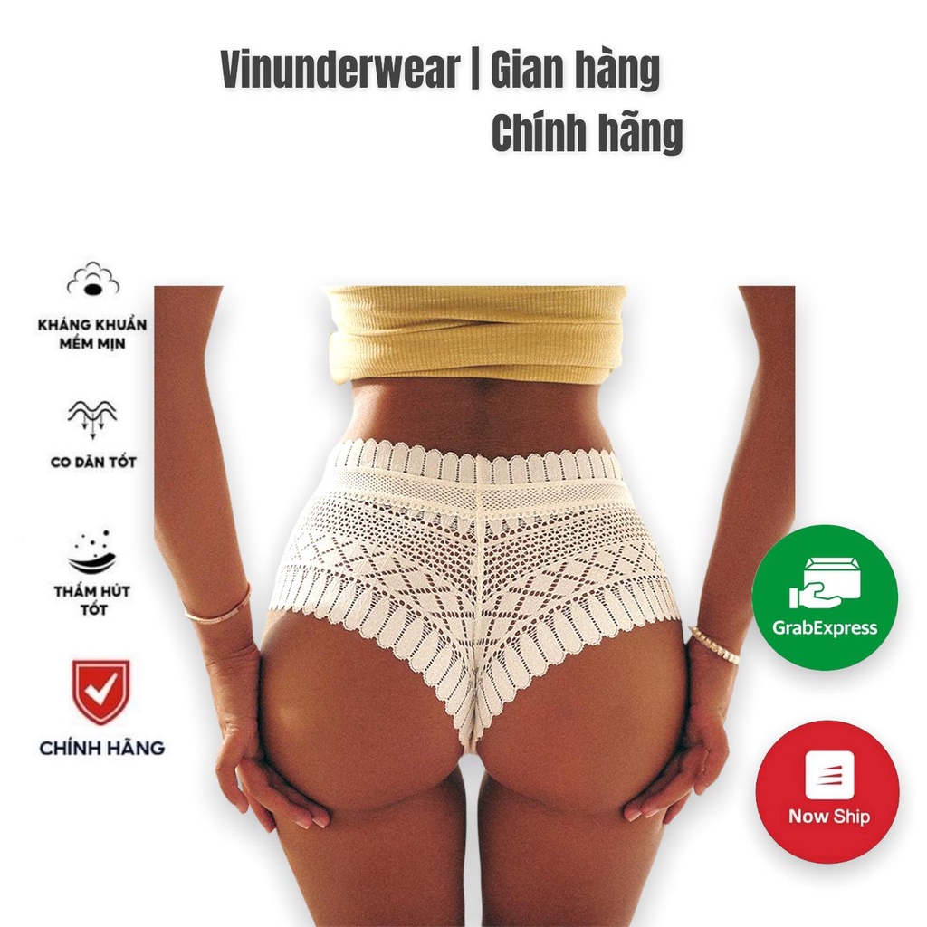 Quần lót Ren lưng thấp quyến rũ thoáng khí nhiều màu sắc cho nữ #6054