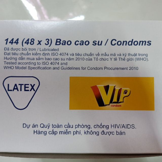 Bao cao su Vip hộp 3 cái