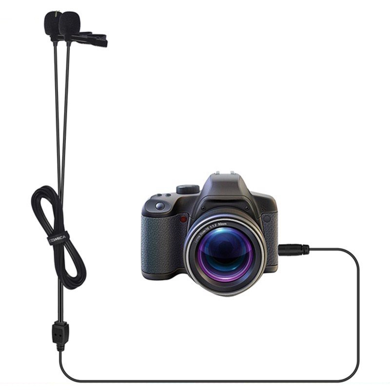 [Mã ELHACE giảm 4% đơn 300K] Micro Gài Áo Dualmic Cho Camera, Gopro, Smartphone Comica CVM-D02