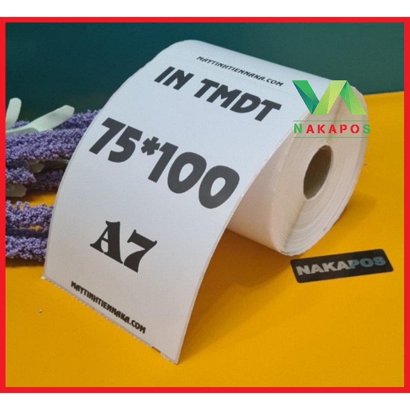 Combo 50 cuộn tem 75x100 in đơn hàng shopee, TMĐT, Logictics