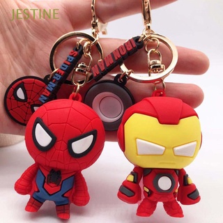 JESTINE Cute Anime Key Ring Movie Marvel Avengers Keychains Iron Man Children Gifts Anime Key Accessories Captain America Hulk Bag Pendant
