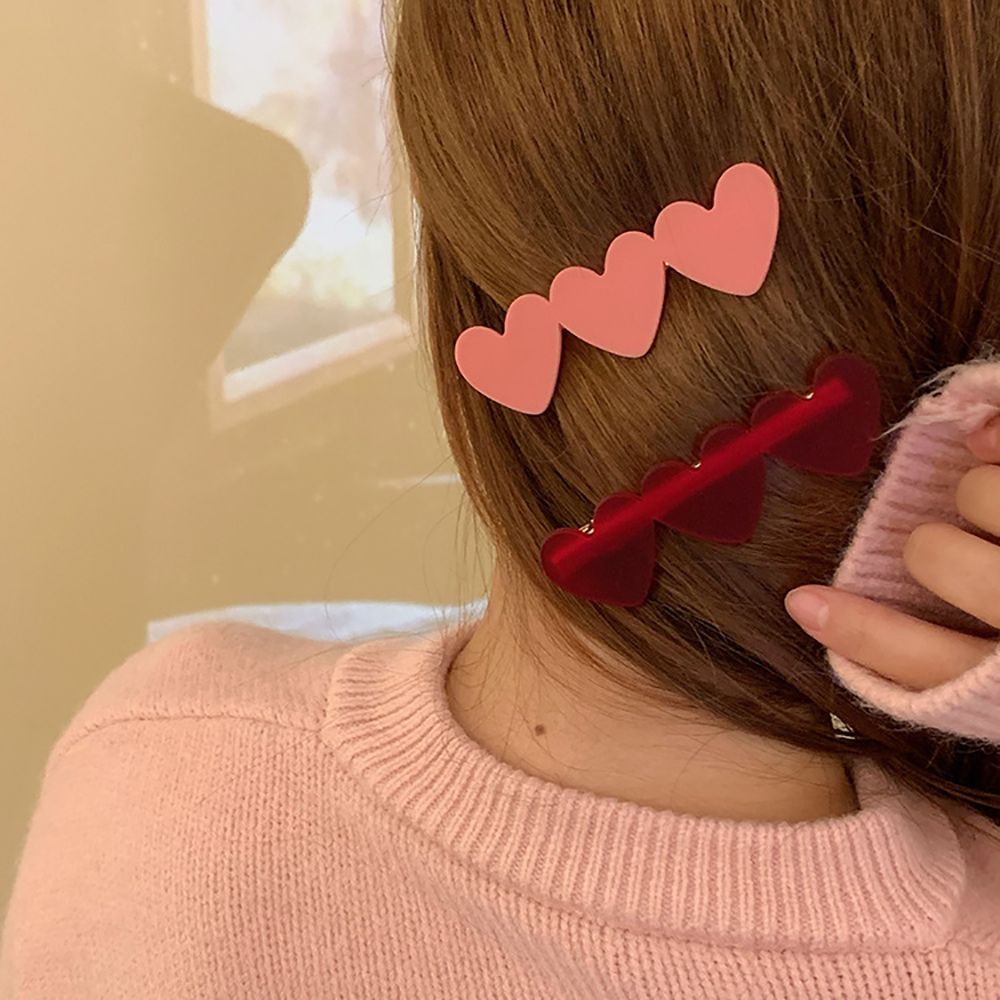 Kẹp Tóc Hình Trái Tim Màu Kẹo Ngọt Thời Trang Hàn Quốc Cho Nữ
