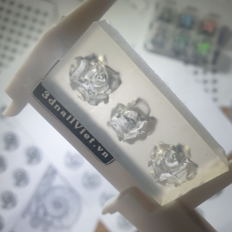 Khuôn charm "3d-nail " - Mẫu 3 Hoa hồng 4d