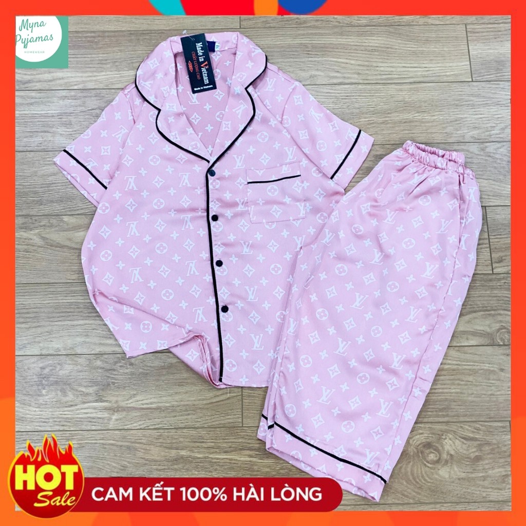 Đồ Ngủ Pijama Lụa Satin Tay Ngắn Quần Lửng Cao Cấp ♦️ FREESHIP♦️ [ Ảnh chụp thật, Đủ size, Quần có túi, Hàng có sẵn ] | BigBuy360 - bigbuy360.vn