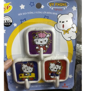 Móc dán tường vuông hình đóng đinh ( 10 vỉ / 3 cái )