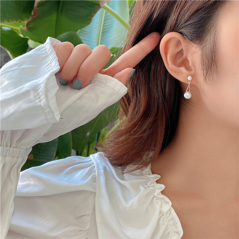MANYUE Hoa Tai Hình Thánh Giá Đính Ngọc Trai Nhân Tạo Thời Trang