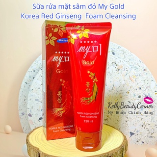 Sữa rửa mặt hồng sâm đỏ trắng da Hàn Quốc My Gold Korea Red Ginseng Foam Cleansing 130ml