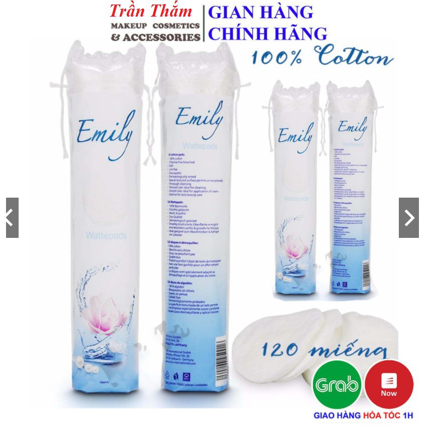 Bông tẩy trang Emily 120 miếng Đức chính hãng siêu mềm siêu thấm