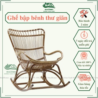 Ghế lười bập bênh thư giãn mây phòng ngủ người già, decor ban công đọc sách, trang trí phòng khách xem tivi / HealHomes