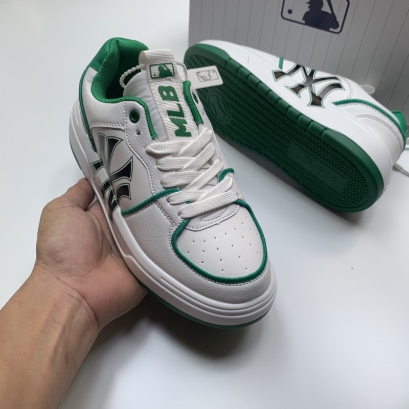 Giày MLB liner 2022 xanh bản trung tăng chiều cao.Tặng hộp,tất,lọ tẩy