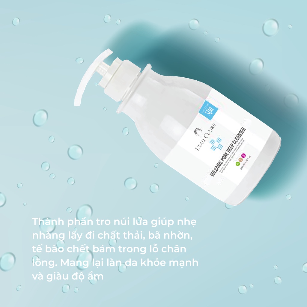 Sữa rửa mặt dạng bọt làm sạch sâu cho da nhờn L'eau Claire Volcanic Pore Deep Cleanser 500ml