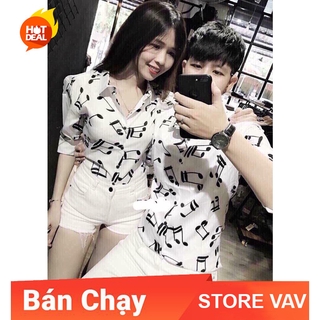 [FREESHIP_ĐƠN_99K] ÁO SƠ MI LỤA hình NỐT NHẠC ( kèm video ảnh thật ) - StoreVav