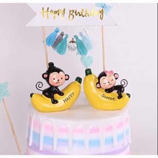 Decor khỉ ôm chuối ( Gía 1 set 2 con)