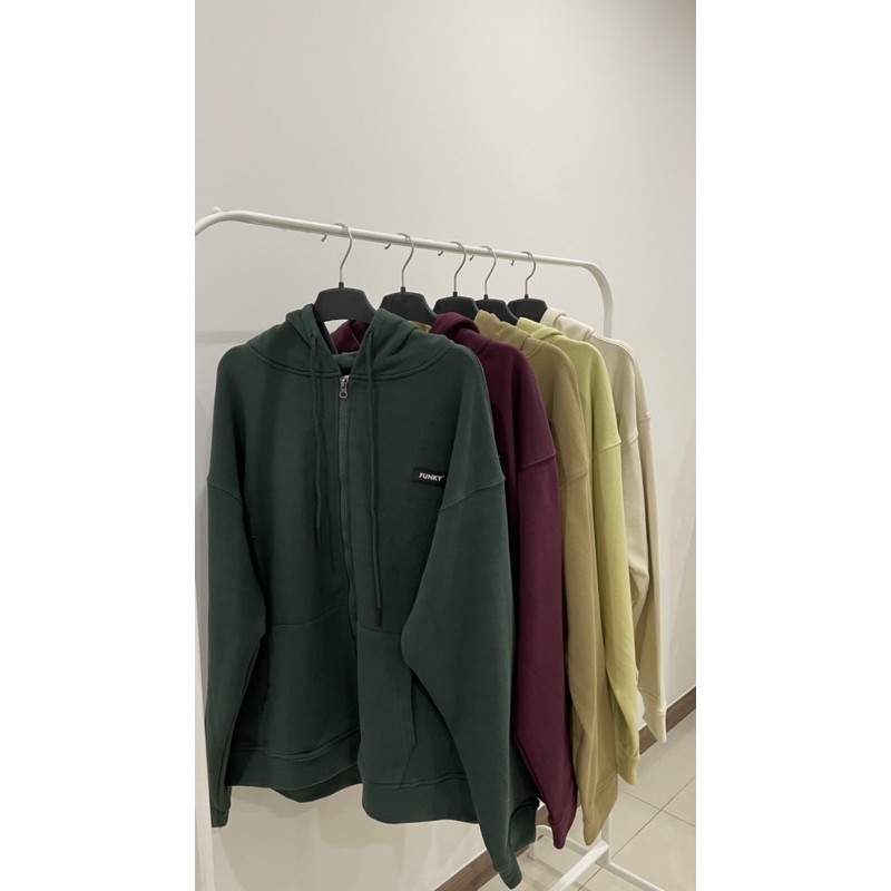 ÁO KHOÁC HOODIE ZIP NAM NỮ CÓ MŨ RỘNG UNISEX CAPUCHINO FUNKY | BigBuy360 - bigbuy360.vn