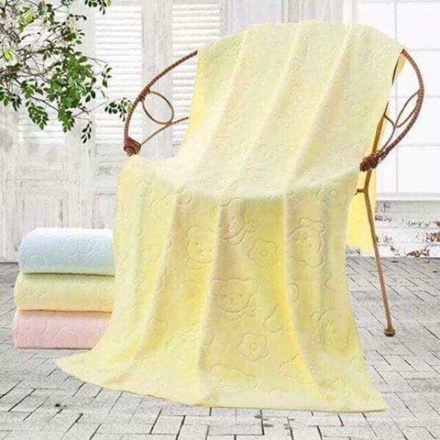 Khăn tắm xuất Nhật 💕FREESHIP💕 Khăn tắm cotton mềm mịn khổ 70x140 (màu giao ngẫu nhiên)