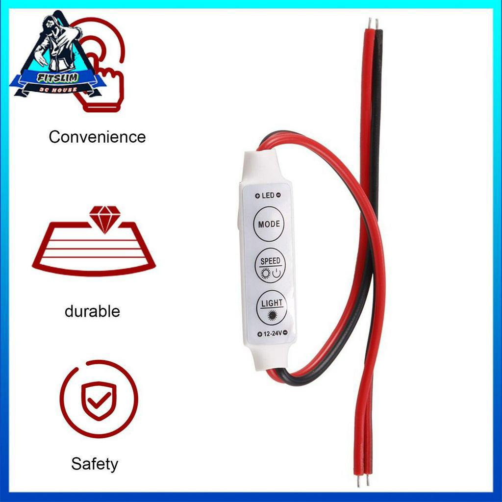 Thiết Bị Điều Khiển Độ Sáng Đèn Led Một Màu Mini 12v 12a Cho Đèn Led 5050 / 3528