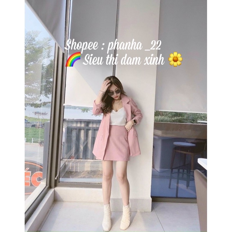 SET ÁO BLAZE,CHÂN VÁY NGẮN SIÊU XINH__XẢ KHO THANH LÝ GIÁ RẺ __ÁO VEST NỮ KÈM CHÂN VÁY CHỮ A PHONG CÁCH HÀN QUỐC | BigBuy360 - bigbuy360.vn