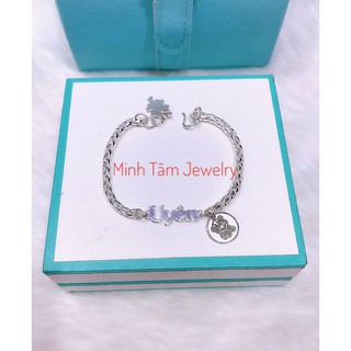Lắc tay bạc con giáp cho bé,Vòng tay bạc cưa chữ theo tên bé-Minh Tâm Jewelry