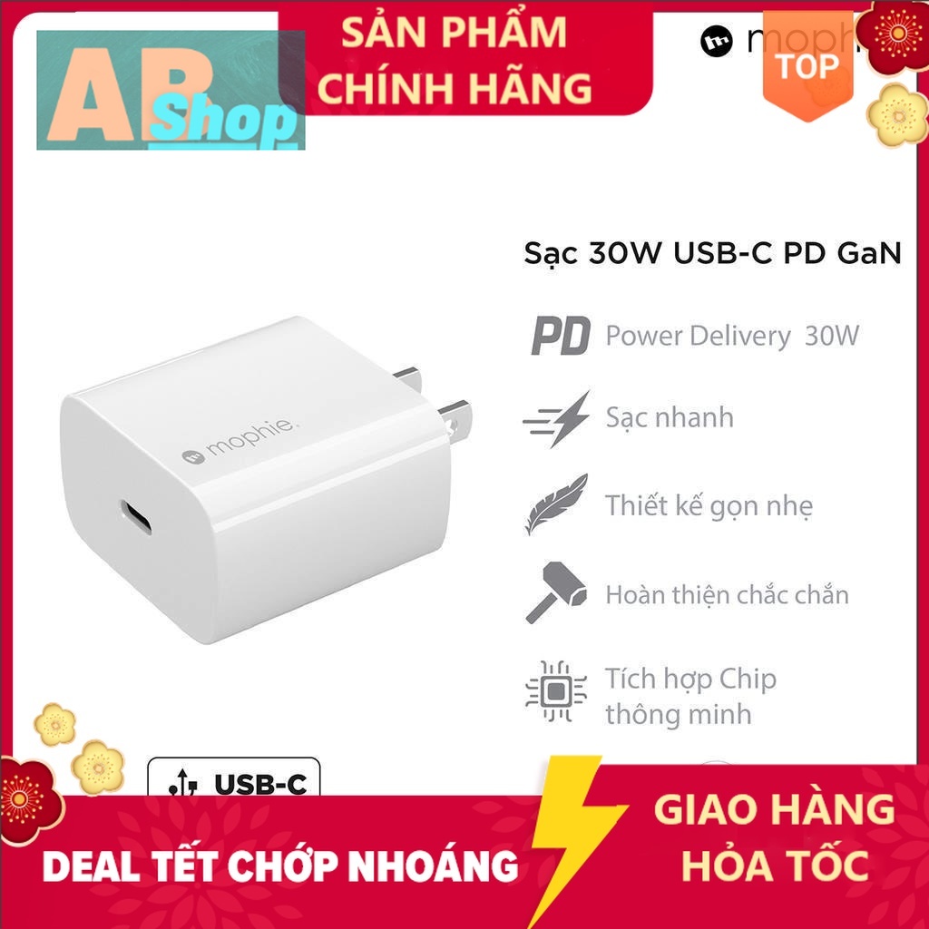 Sạc nhanh Mophie Power Delivery 30W USB-C GaN - Hàng chính hãng