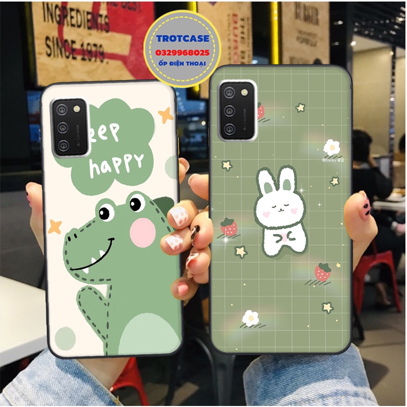Ốp lưng Samsung A02S - A03S - A21S - A31 - M21 - M30S - in hình khủng long dino , cô gái và thỏ xanh siêu mịn