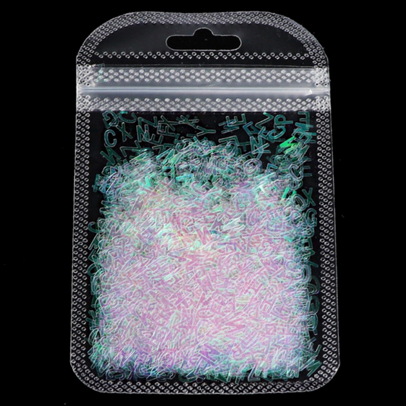 [Hàng mới về] Sequin họa tiết chữ tiếng anh làm đầy khuôn resin trang trí móng tay lấp lánh