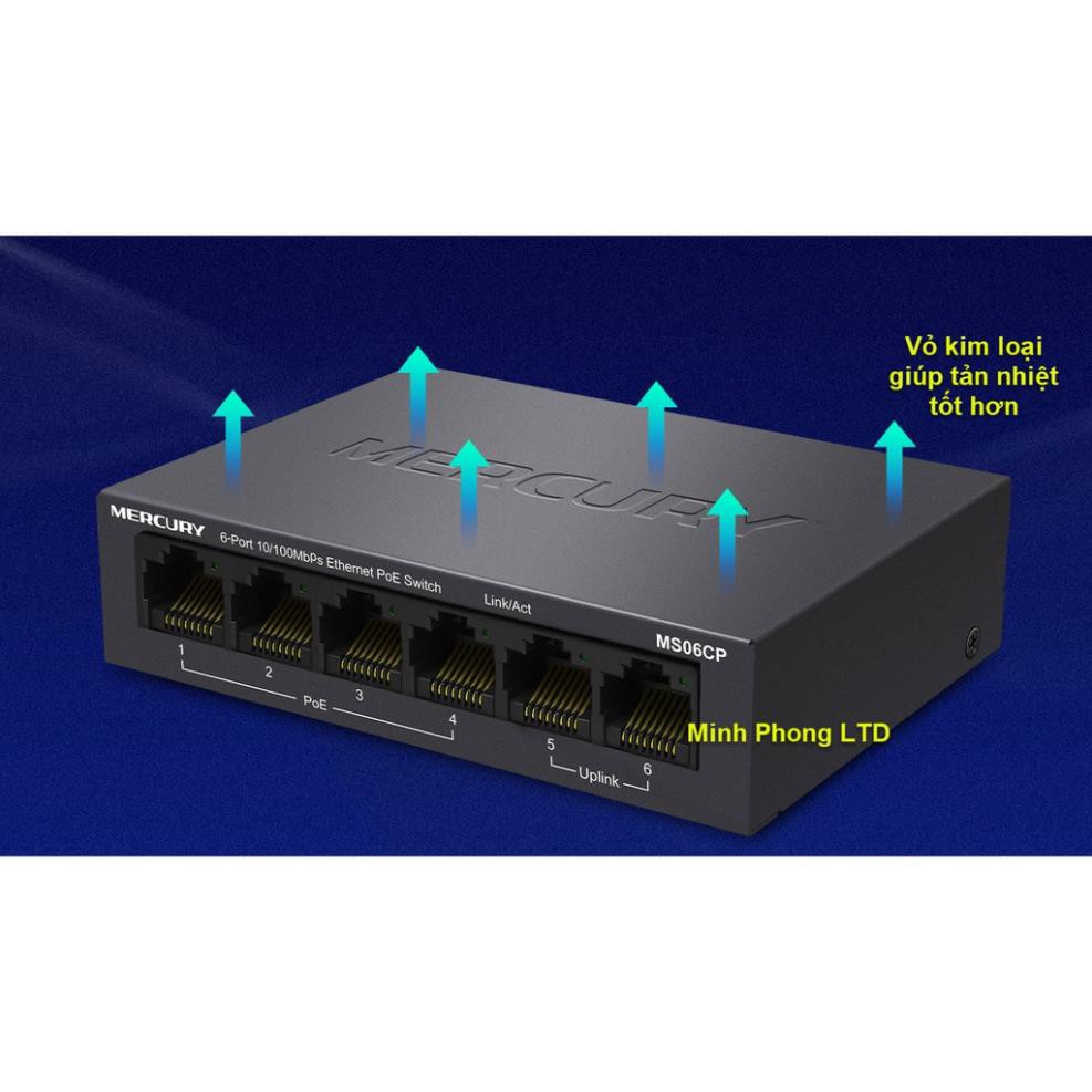 Bộ chuyển mạch switch POE 4, 5, 6, 8, 9, 10 cổng 100Mpbs - Hàng chính hãng Fast, Mercury, bảo hành 1 năm.