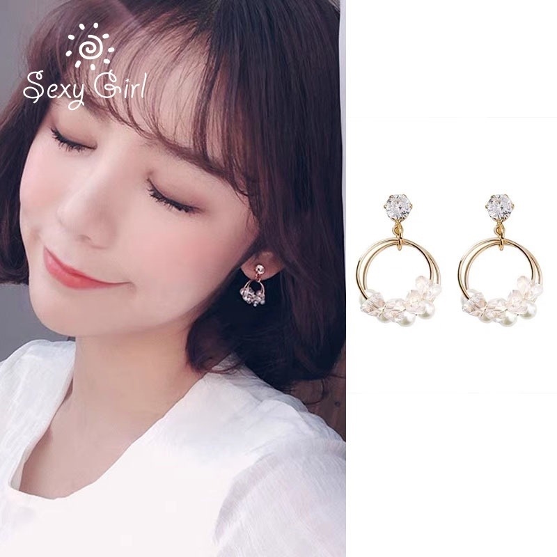 Bông Tai Đính Ngọc Trai Nhân Tạo Thời Trang Dành Cho Nữ