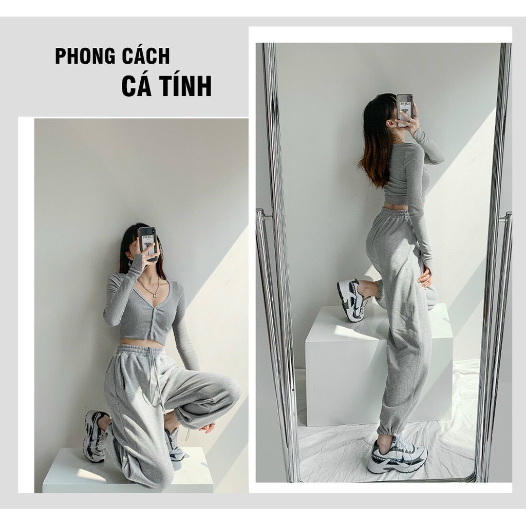 Quần thể thao nam nữ boomber chất nỉ bông mềm mịn quần thể thao nam
