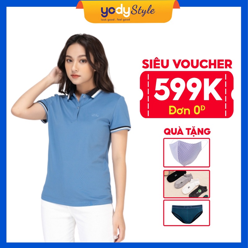 Áo Polo YODY Pique Mắt Chim Phối Kẻ Vô Cùng Cách Điệu Và Tinh Tế APN3704