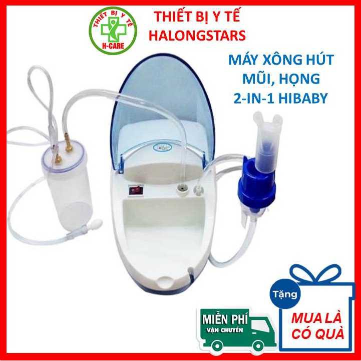 Máy xông hút mũi họng 2 trong 1 Dotha Hibaby - 2 chức năng tạo khí dung xông mũi họng, hút dịch mũi cho bé [Halongstars]