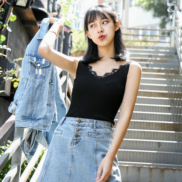 Áo sát nách phối ren kiểu dáng thời trang | BigBuy360 - bigbuy360.vn