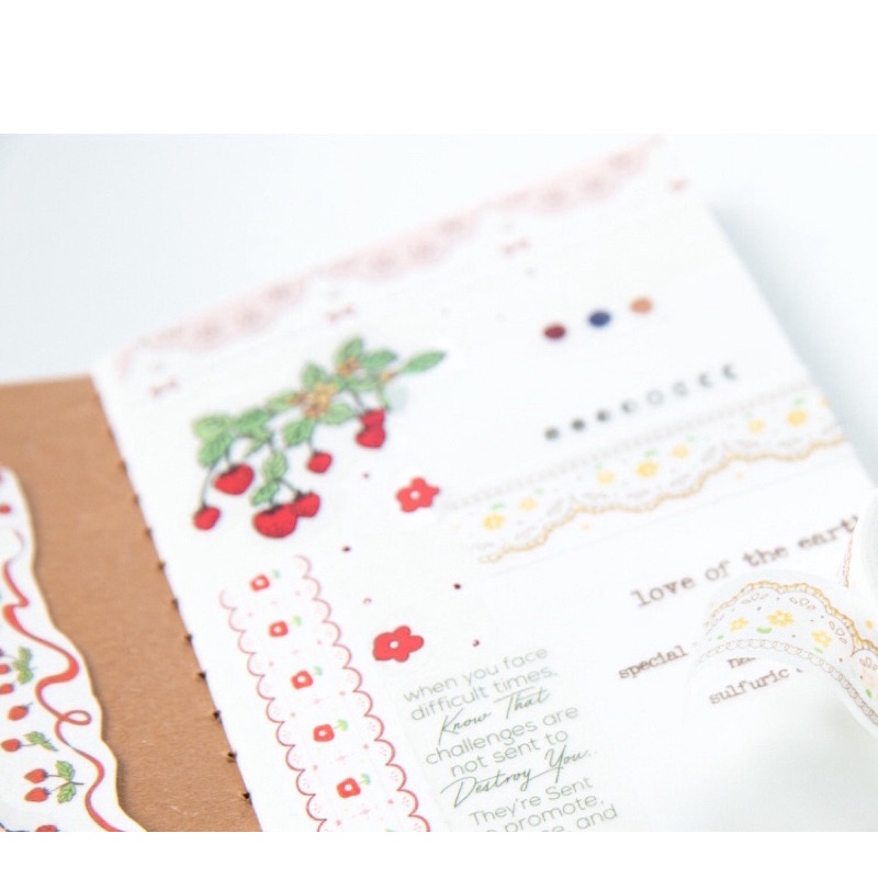 (Chiết theo chu kỳ) Băng dính washi tape hoạ tiết đáng yêu thích hợp trang trí JOURNAL