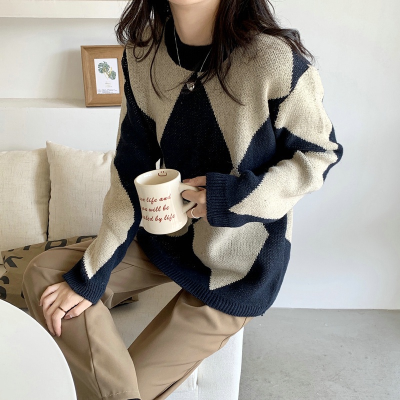 SUXI MỚI Áo sweater tay dài dáng rộng phong cách hàn quốc cho nữ