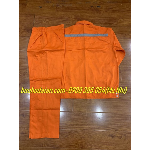 Quần áo công nhân vệ sinh đường phố màu cam may kèm phản quang- Hình thật