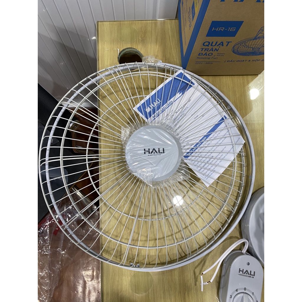 Quạt đảo trần Hali HR-16 công suất 60W sử dụng hộp số, 4 tốc độ gió - Hàng chính hãng - Bảo hành 1 năm