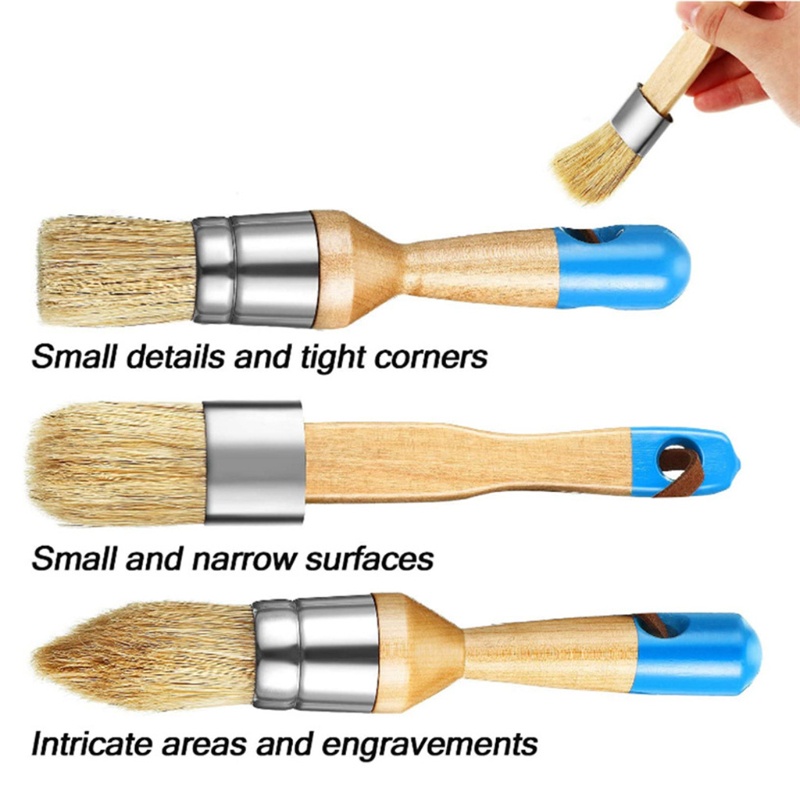 Bộ 3 Cọ Vẽ Tranh Đầu Tròn Bằng Lông Tự Nhiên