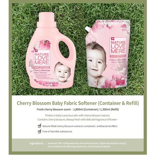 NƯỚC XẢ QUẦN ÁO CHO BÉ HƯƠNG HOA ANH ĐÀO NATURE LOVE MERE CHAI 1300ML/1800ML