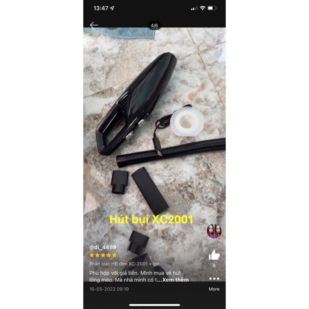 Máy hút bụi cầm tay min SẠC PIN không dây hút bụi ô tô ,sofa giường nệm dùng trong gia đình -hoacuonghn