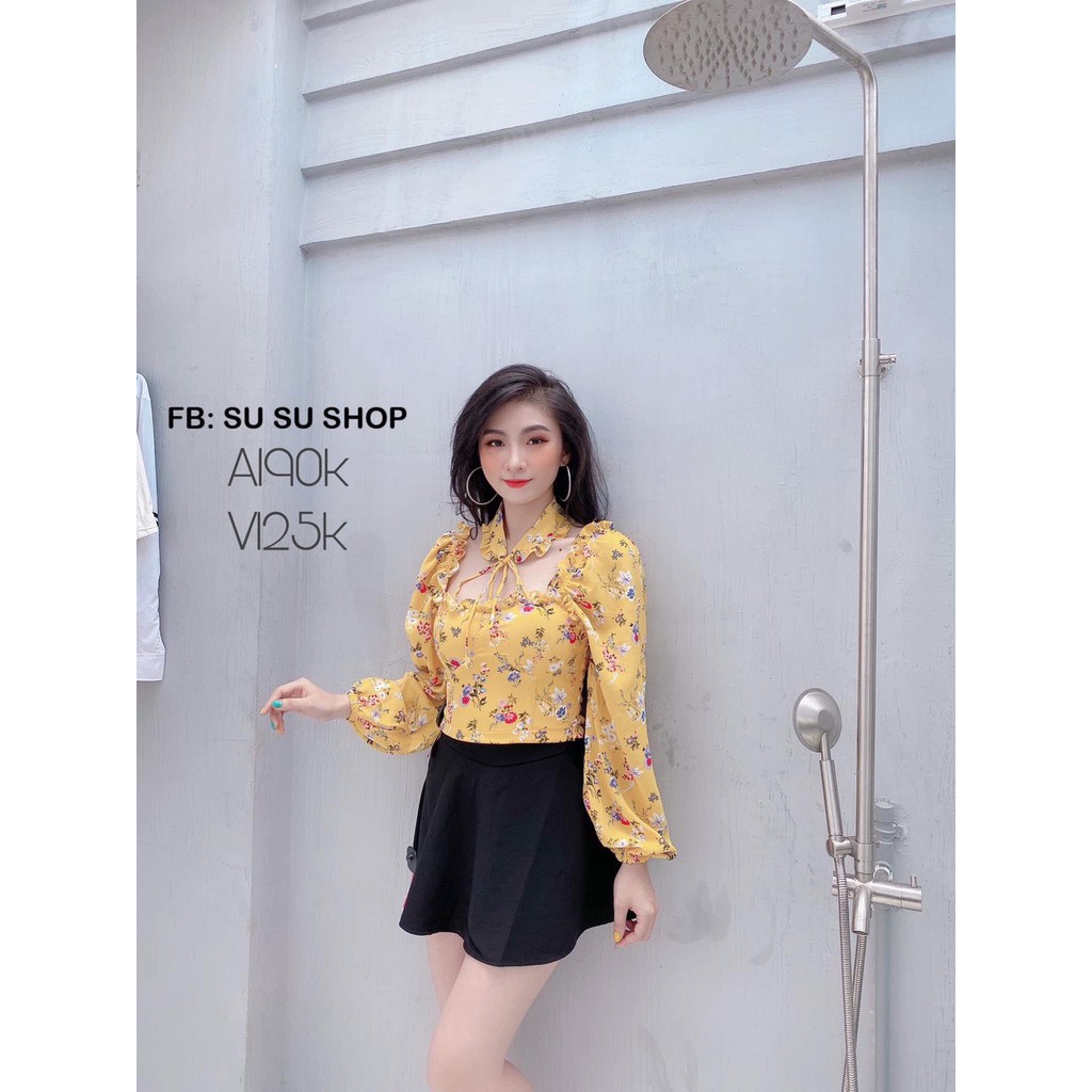 áo bông kèm chocker cổ siêu xinh ảnh thật sàn