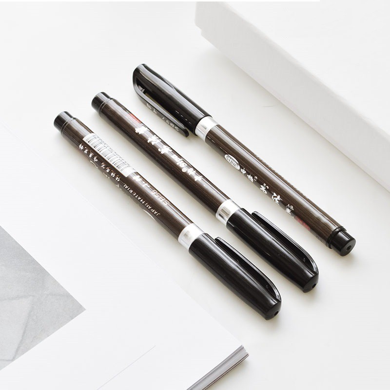 Set 3 Bút Lông Mực Đen Viết Thư Pháp Thiết Kế Nghệ Thuật Ngòi Mảnh Vừa C6867