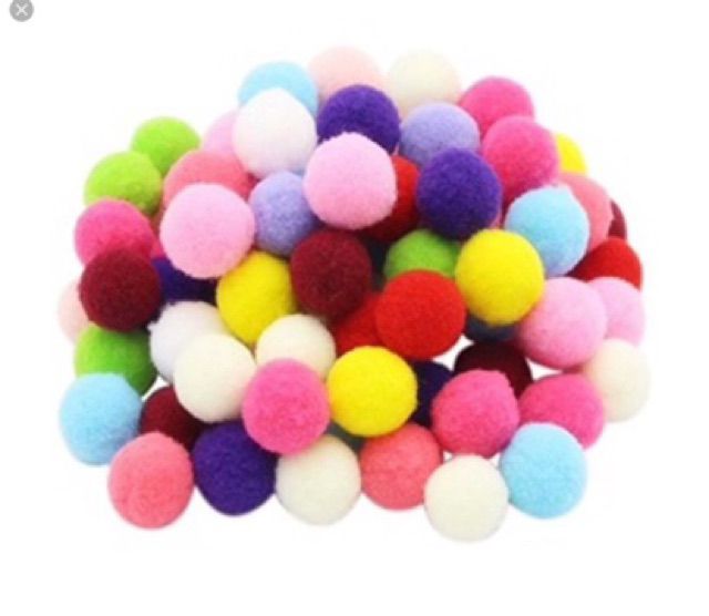 Pom pom trang trí 2cm