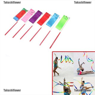 Takashiflower♥Gym Dance Ribbon Gymnastics Art Ballet Streamer Twirling Rod Outdoor Sport 2M