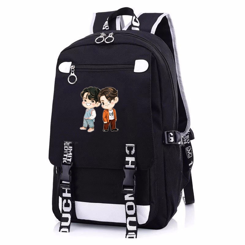 Balo nam nữ in hình BRIGHTWIN 2gether BL Thái Lan chibi anime cặp sách đi học