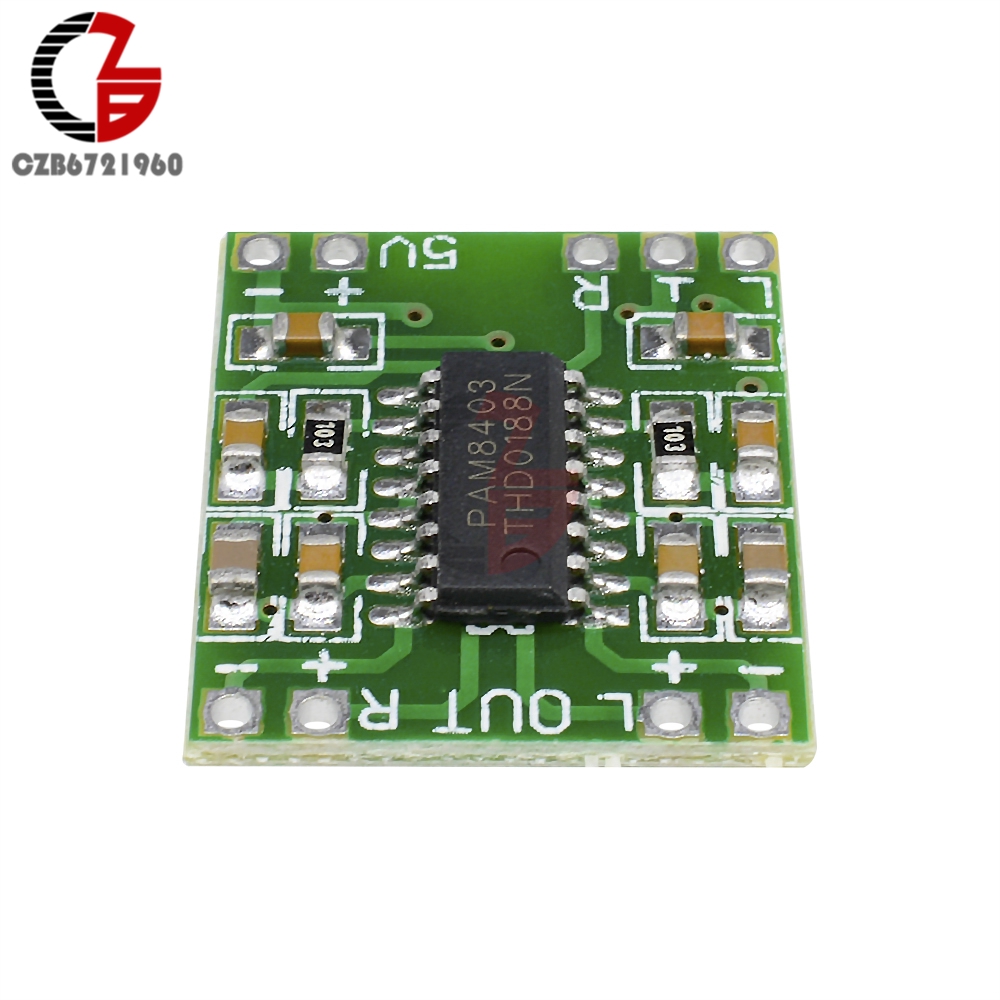 1Pcs 2x3W 2 Channel Mini Digital Power Amplifier Board PAM8403 Class D Stereo Audio Amplifier Module 5V USB Power for Arduino