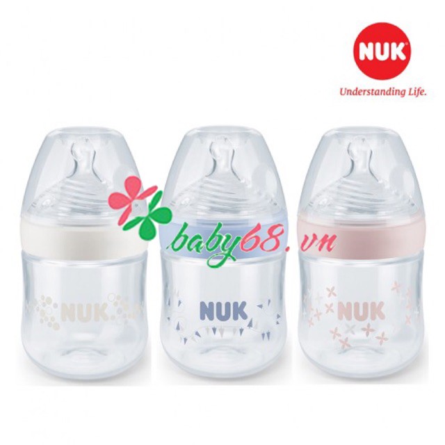 Bình sữa Nuk nhựa PP Nature Sense 150ml núm ti silicone - Made in Germany