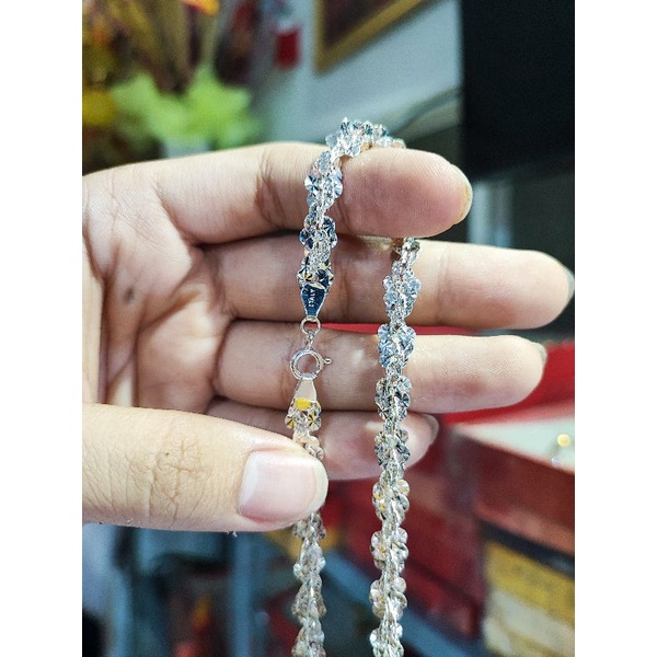 Dây chuyền Xoắn lá Bạc Ý mạ Bạch Kim Vàng Trắng nam nữ