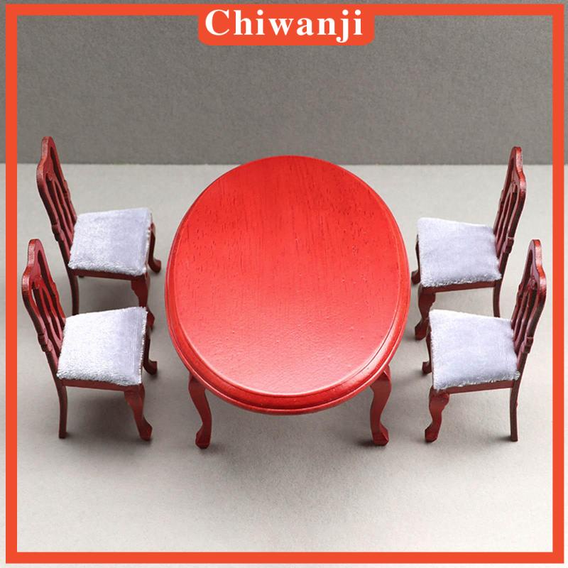 Bộ Bàn Ghế Ngồi Bàn Ăn Dành Cho Nhà Búp Bê 3-6 Tuổi