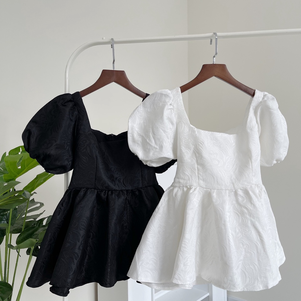 ÁO BABY DOLL NƠ LƯNG 2 MÀU TRẮNG ĐEN KRISTY DOLL TOP