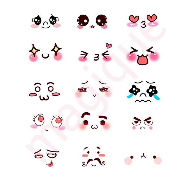 Sticker dán smil mồm miệng mắt cute30-60 hình dán miệng mồm biểu tượng cảm xúc mouth/ Sticker cute biểu cảm dễ thương